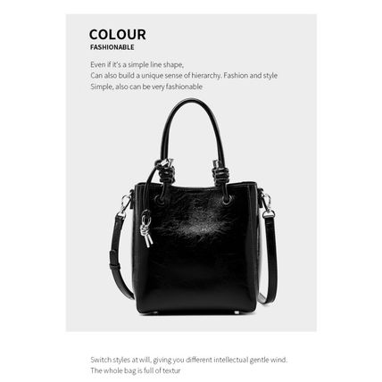 Women Retro Genuine Leather Classic Clutch Tote HandBags Black