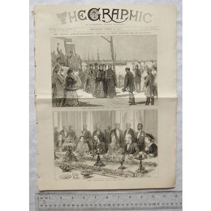 1876 engravings Central African Expedition arrival Lieut. Cameron at Liverpool