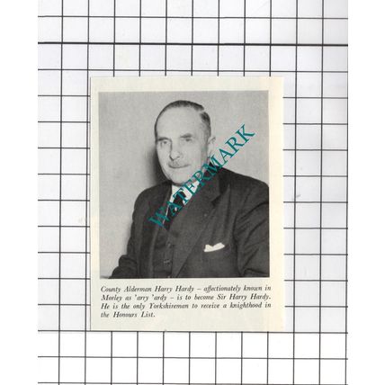 County Alderman Harry Hardy Morley Yorkshire - 1956 SMALL Clipping