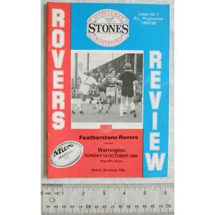 1986 programme Featherstone Rovers v. Warrington