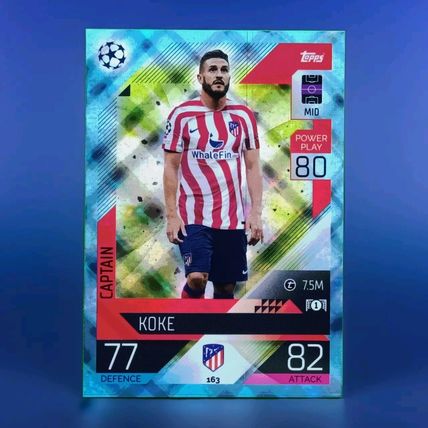 Topps Match Attax Champions League 22/23 No. 163 Koke Captain Crystal Parallel
