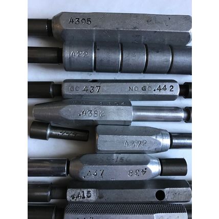 LOT THE PIPE MACHINERY GO NO GO PLUG GAGE,.437,.442,.4415,435,.437 .434,.445,SA