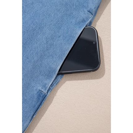 Beau Blue Frilled Peter Pan Collar Loose Denim Short Dress