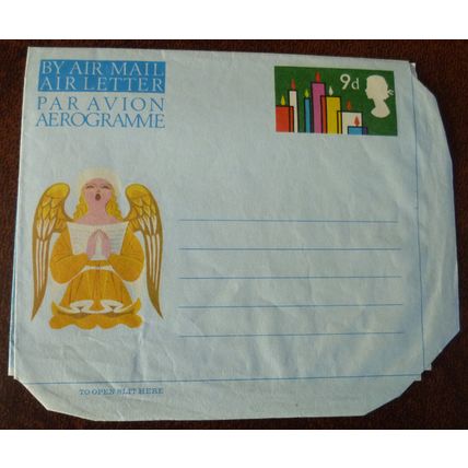 GB 1967 Christmas 9d Nativity Aerogramme Air Mail Letter postal stationery