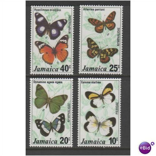 Jamaica 1977 Butterflies Unmounted Mint NHM SG 429-432 Sc 423-426