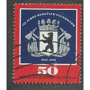 BERLIN - 1976 50pf '125TH ANN OF BERLIN FIRE SERVICE ' FINE USED (EBID42-339)