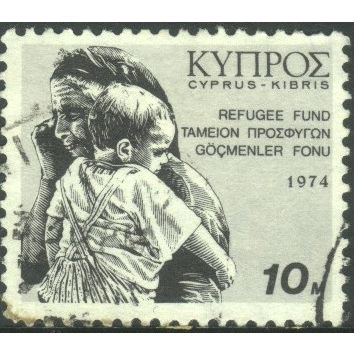 Cyprus 1974 - SG435 - 10m black & grey - "Refugees" - used