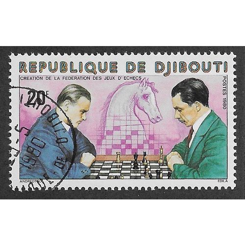 DJI 1980 20f 'INTERNATIONAL CHESS FEDERATION' FINE USED (EBID 54-950)