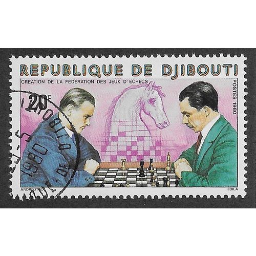 DJI 1980 20f 'INTERNATIONAL CHESS FEDERATION' FINE USED (EBID 54-950)