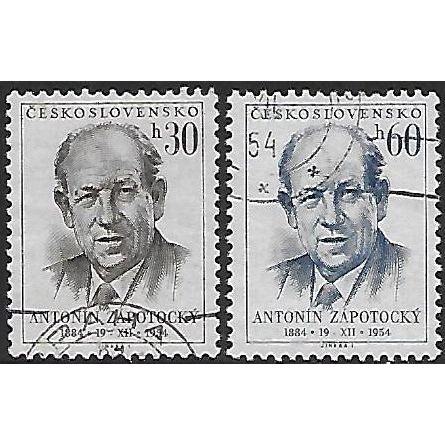 Mi 887/8: 70th Birthday of President Antonin Zápotocký.