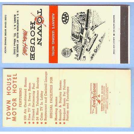 New York Albany Thirty Strike Front Strike Matchcover Advertising Town Hou~113