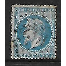 FRANCE 1867 20c BLUE SG 114 FINE USED