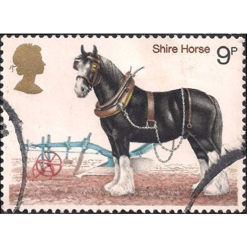 GB, HORSE, Shire Horse, white 1978, 9p, #3