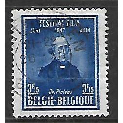 BELGIUM 1947 FINE ARTS FESTIVAL 3F.15 BLUE JOSEPH PLATEAU SG 1200 FINE USED