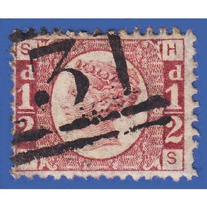 GB QV 1870 1/2d ROSE PLATE 13 HS SG49 GU EDINBURGH SCOTLAND 131