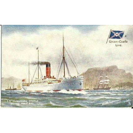 Union-Castle Line SS DUNVEGAN CASTLE Tuck Oilette Postcard (9133)
