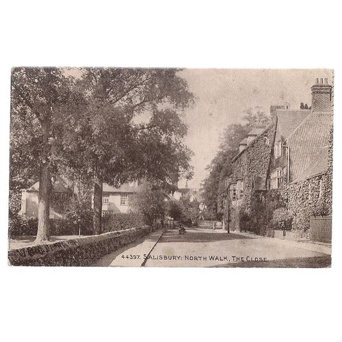 NORTH WALK, THE CLOSE, SALISBURY, WILTSHIRE used vintage postcard 1917 #