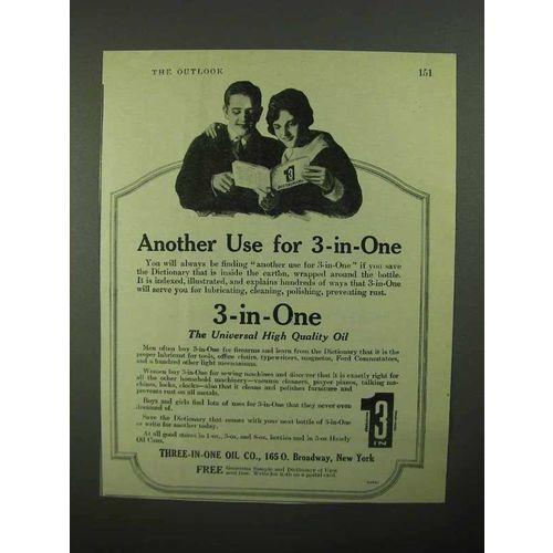 1922 3-in-One Oil Ad - Another Use For