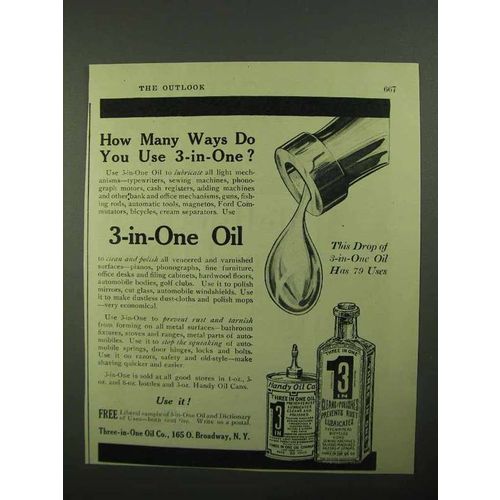 1922 3-in-One Oil ad - How Many Ways Do You Use