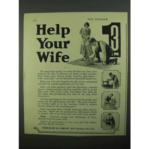 1922 3-in-One Oil Ad - Help Your Wife