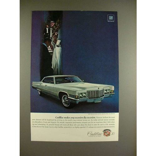 1970 Cadillac Hardtop Sedan DeVille Car Ad - Occasion