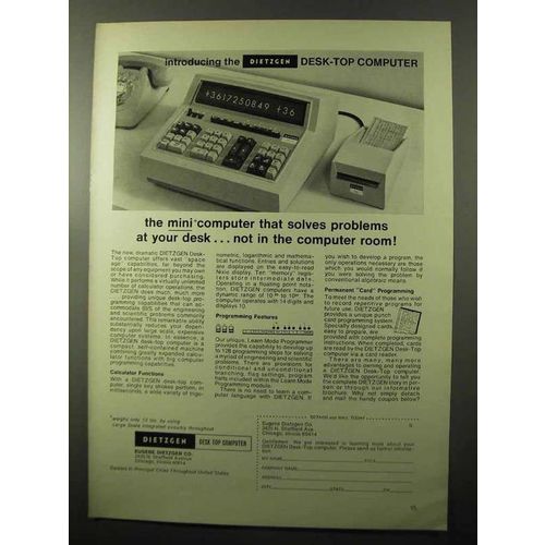 1970 Dietzgen Desk-Top Computer Ad - Solves Problems