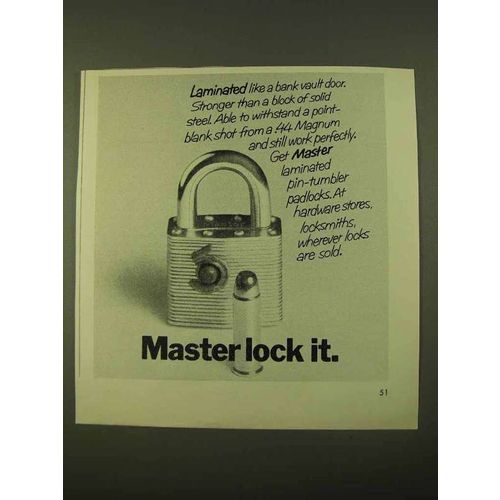 1970 Master LockAd - Laminated Like A Bank Vault Door