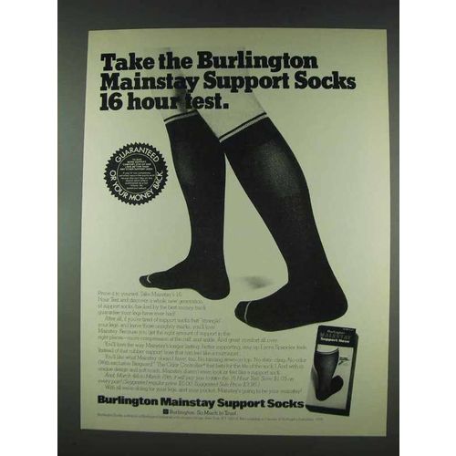 1978 Burlington Mainstay Support Socks Ad