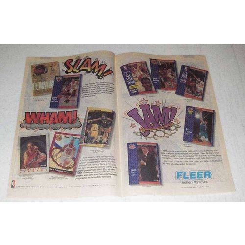 1991 Fleer NBA Basketball Series Cards Ad - Slam Wham
