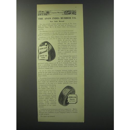 1957 Avon H-M Tires Ad - The Avon India Rubber Co.