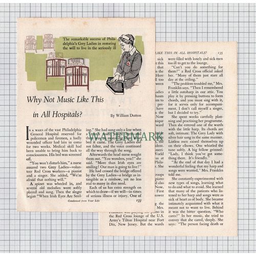 (8657) Philadelphia General Hospital Grey Ladies Cassandra Franklin 1956 Article