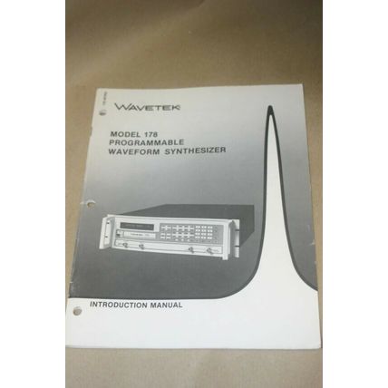Wavetek 178 Programmable Waveform Synthesizer Instruction Operating Manual