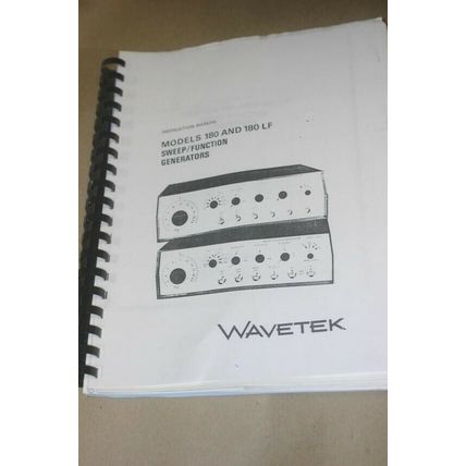 Wavetek 180/180LF Sweep Function Generator Instruction Operating Manual