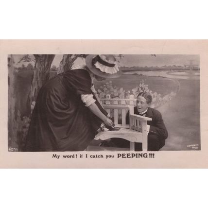 Peeping Tom Shoe Fetish Antique Real Photo Postcard