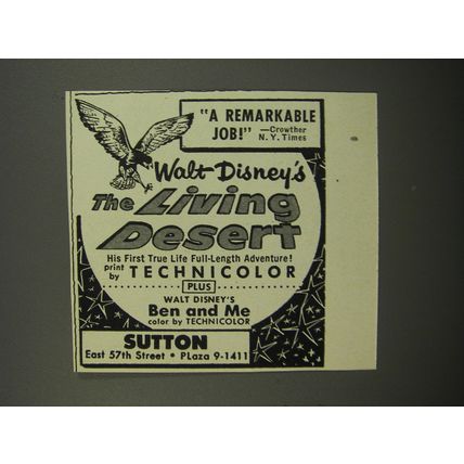 1953 Walt Disney's The Living Desert Movie Ad - A Remarkable Job!