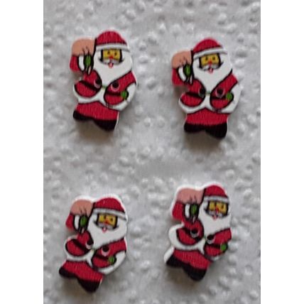 New. 50 Santa shaped wood buttons for cardmaking, scrapbooking, sewing