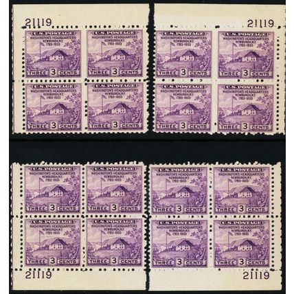 752, Unused (NGAI) Set of Matched Plate Blocks .. Stuart Katz