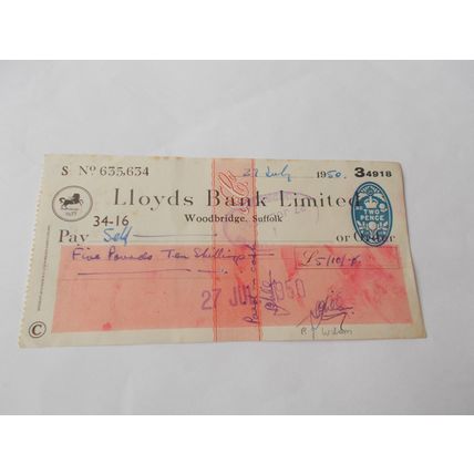 LLOYDS /CHEQUE USED 27TH JULY (13/01)