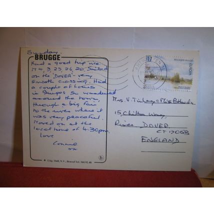 multiview, BRUGGE used postcard 1999 postmark =