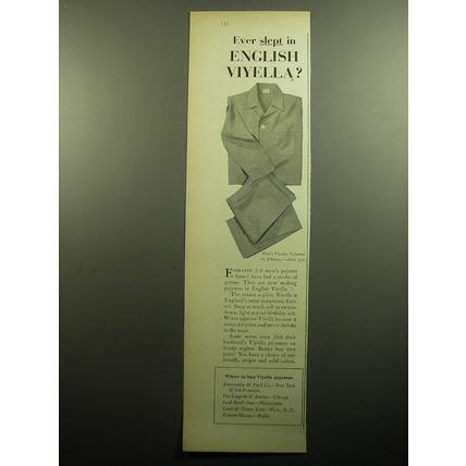1958 Viyella Pajamas by Embassy Ad - Ever slept in English Viyella
