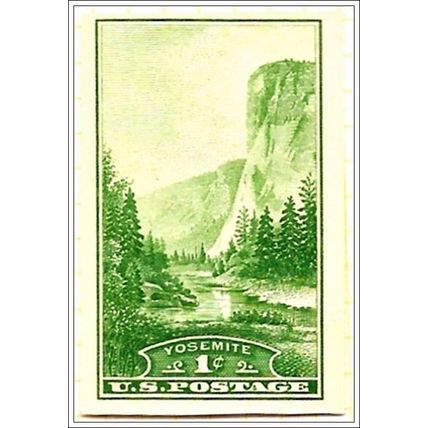USA # 751a - 1934 1c Yosemite, imperf single Mint V1