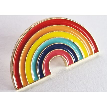 Rainbow Pride Metal Lapel Pin Badge, Peace Symbol