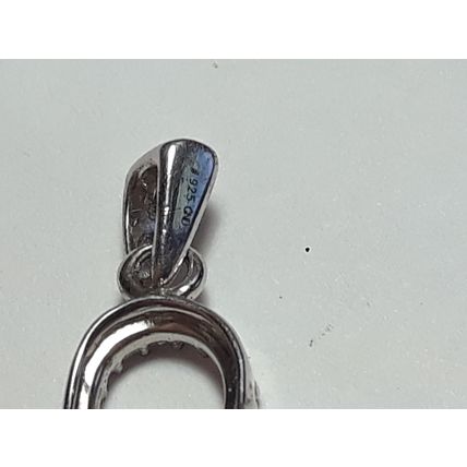 Real Blue .15ctw Diamond Open Double Dangle Heart Sterling Silver Pendant #19999