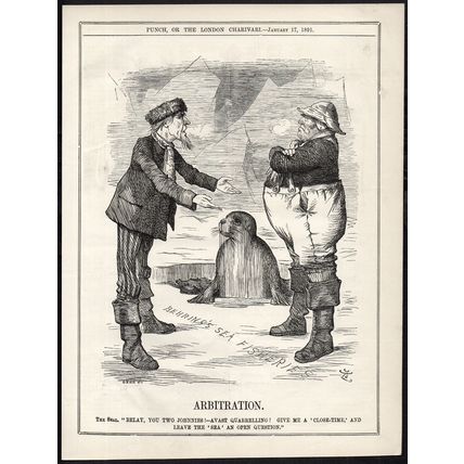 ARBITRATION 1891 Sir John Tenniel - Joseph Swain PUNCH CARTOON PAGE