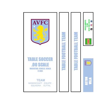 Table Football Subbuteo Box Label Aston Villa (ENG) 2024 away