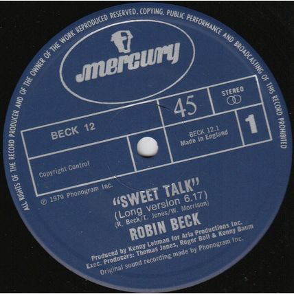 ROBIN BECK - SWEET TALK, 12" UK. Mercury, BECK 12, '79