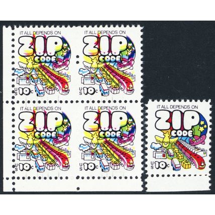 1511, Mint NH 10¢ - HUGE Yellow Color Shift Error Block * Stuart Katz