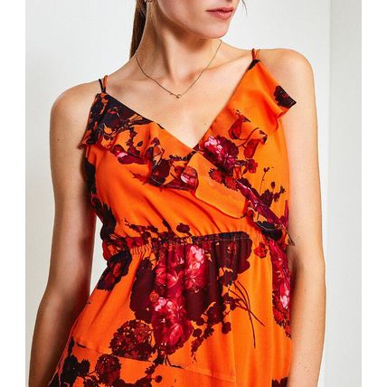 KAREN MILLEN Frill Print Maxi Dress BNWT