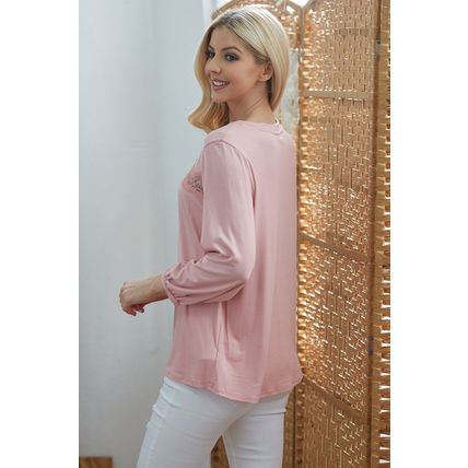 Women's Laced See Through Longsleeve Top