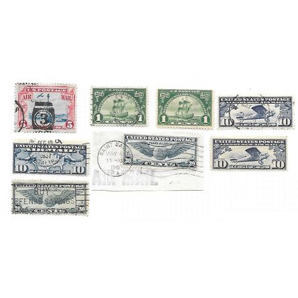 USA 1920 AIRS & HUGENOT 8 STAMP CUSTOME REQUEST NJA 20p EACH
